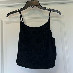 Black Floral Women’s Cropped Tank Top